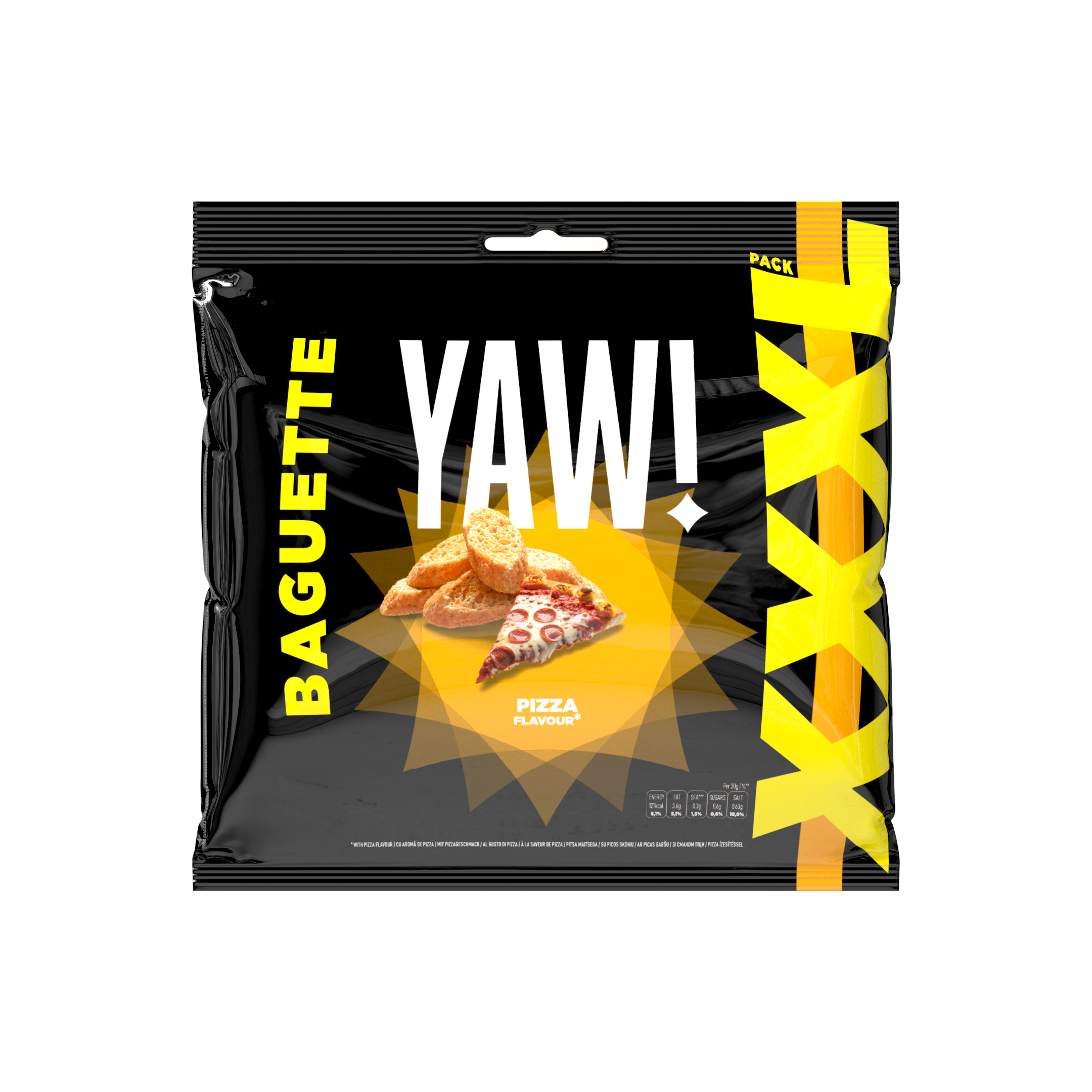 YAW! XXL Baguette snack with Pizza flavour 120g