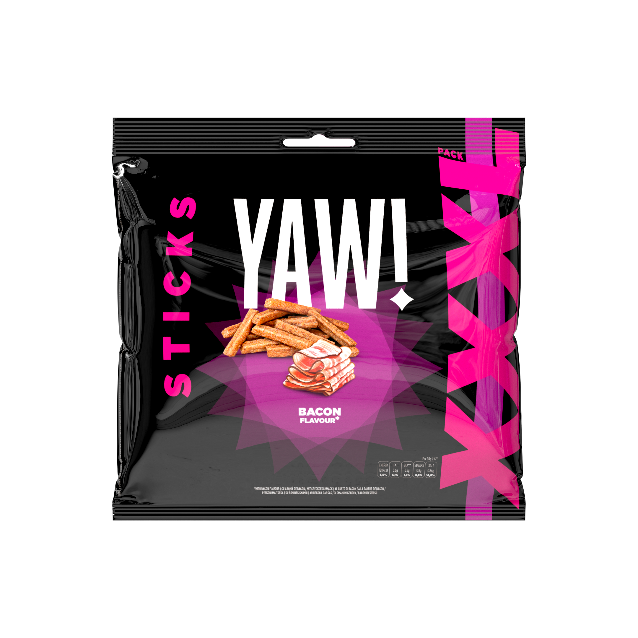 YAW! XXL Sticks snack with Bacon flavour 120g